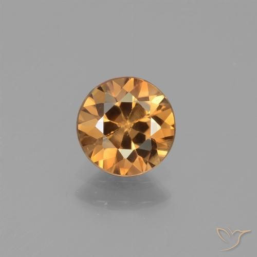 1.71ct Natural Dorado medio Circón, Redondo, VS