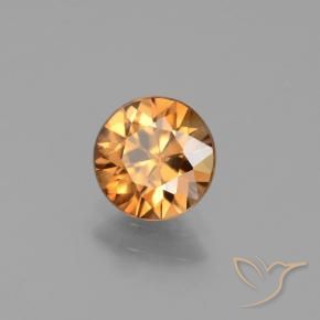 Circón Dorado medio natural de 1.71 ct, Corte Redondo, VS
