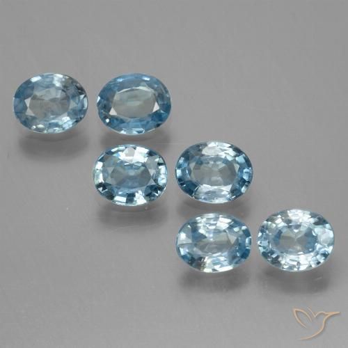 2.70ctw Natural Azul claro Circón, Ovalada, VS