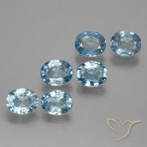 Gemas de Circón Azul claro natural de 2.70 ct, Ovalada, VS