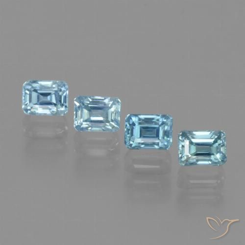 1.94ctw Natural Azul claro Circón, corte esmeralda, VS