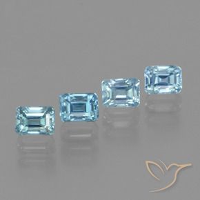 Gemas de Circón Azul claro natural de 1.94 ct, Corte Octágono / Esmeralda, VS