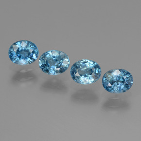 Gemas de circón azul natural de 2,44 ct, corte óvalo, VS