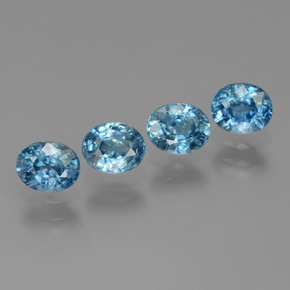 Gemas de circón azul natural de 2,44 ct, corte óvalo, VS