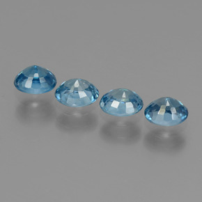 Gemas de circón azul natural de 2,44 ct, corte óvalo, VS