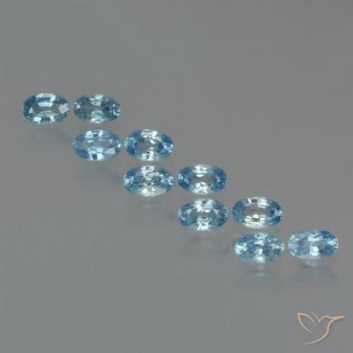 4.00ctw Natural Azul claro Circón, Ovalada, VS