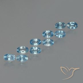 Gemas de Circón Azul claro natural de 4.00 ct, Ovalada, VS