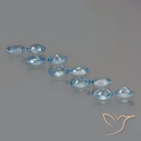 Gemas de Circón Azul claro natural de 4.00 ct, Ovalada, VS