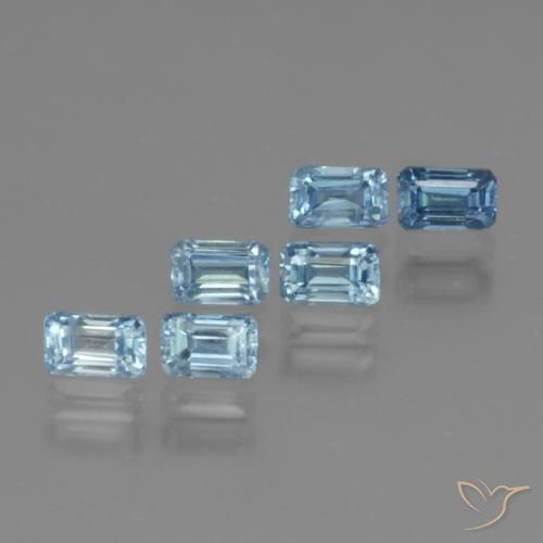 1.82ctw Natural Azul Circón, corte esmeralda, VS