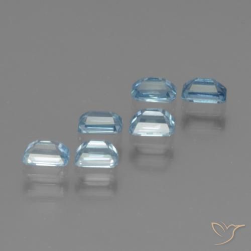 Gemas de Circón Azul natural de 1.82 ct, Corte Octágono / Esmeralda, VS