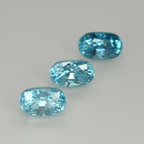 Gemas de Circón Azul natural de 1.80 ct, Corte Óvalo, VS