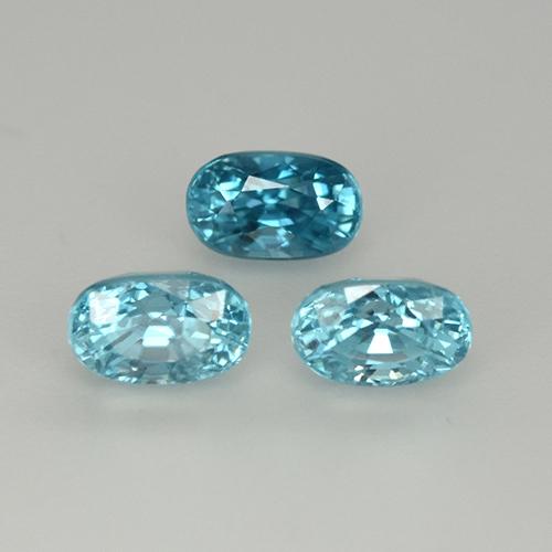 Gemas de Circón Azul natural de 1.80 ct, Corte Óvalo, VS