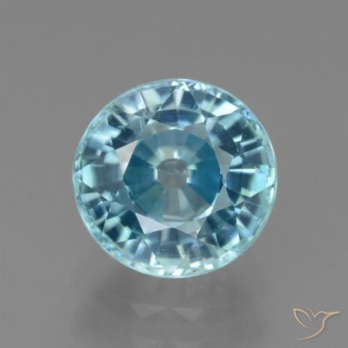 3.29ct Natural Azul agua oscuro Circón, Redondo, VS