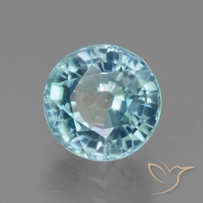 Circón Azul agua oscuro natural de 3.29 ct, Redondo, VS