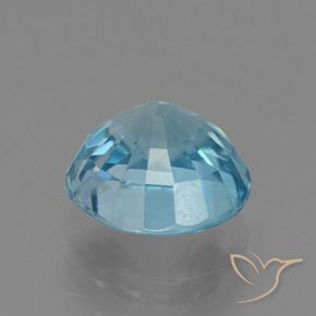 Circón Azul agua oscuro natural de 3.29 ct, Redondo, VS