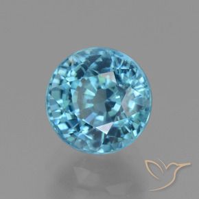 Circón Azul maya intenso natural de 3.32 ct, Redondo, VVS-VS