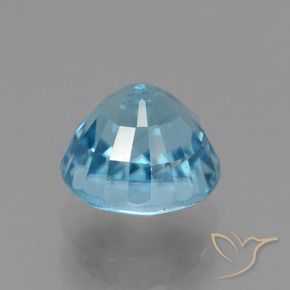 Circón Azul maya intenso natural de 3.32 ct, Redondo, VVS-VS
