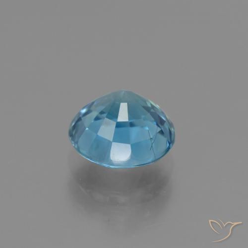 Circón Azul azur intenso natural de 3.16 ct, Redondo, VS