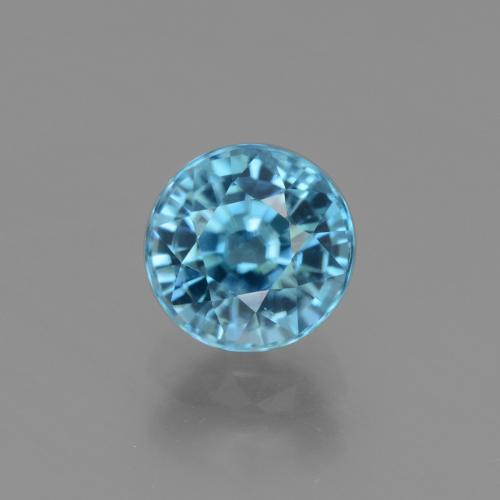 Circón azul natural de 2,69 ct, corte redondo, VS