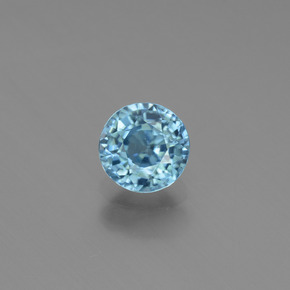 Circón azul natural de 1,09 ct, corte redondo, VVS
