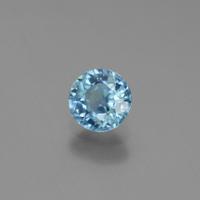 Circón azul natural de 1,09 ct, corte redondo, VVS
