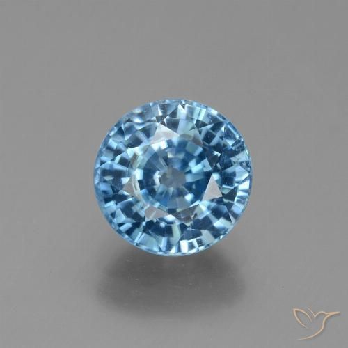 3.15ct Natural Azul azur Circón, Redondo, VVS-VS