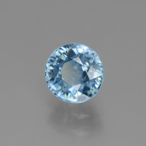 Circón Azul natural de 2.79 ct, Corte Redondo, VVS