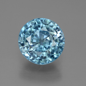 Circón Azul natural de 5.13 ct, Corte Redondo, VS
