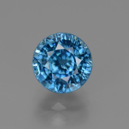 Circón Azul natural de 4.14 ct, Corte Redondo, VVS