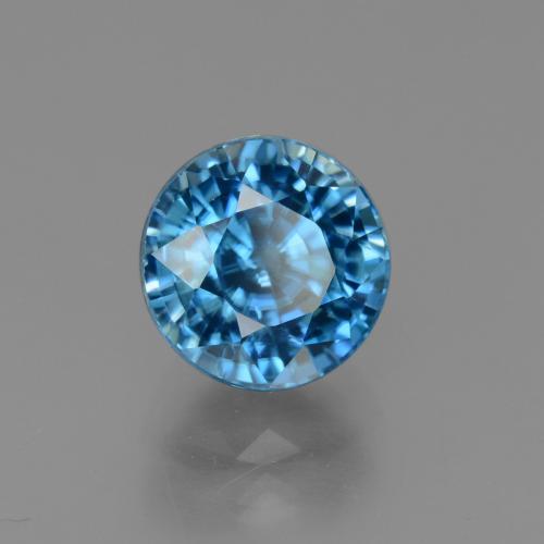 Circón Azul natural de 4.14 ct, Corte Redondo, VVS