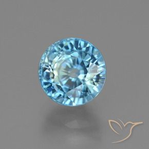 Circón azul natural de 4,02 ct, corte redondo, VS