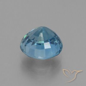Circón Azul natural de 4.93 ct, Redondo, VVS