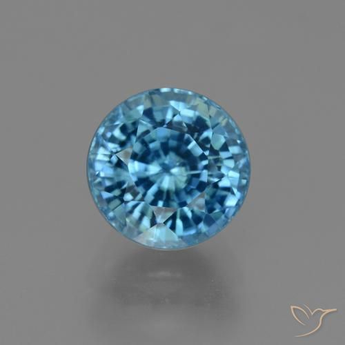 4.20ct Natural Azul real Circón, Redondo, VS