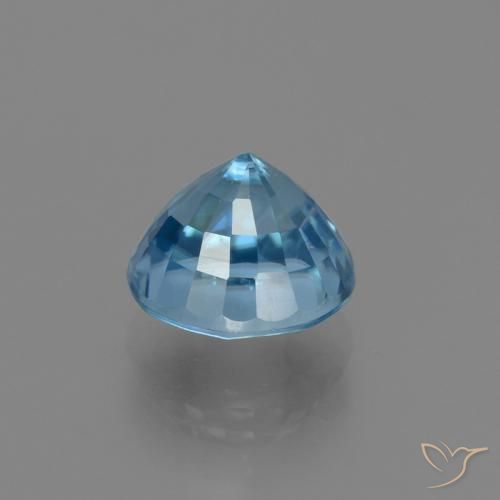 Circón Azul real natural de 4.20 ct, Redondo, VS