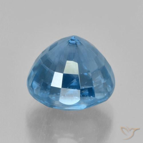 Circón Azul natural de 5.72 ct, Redondo, VVS