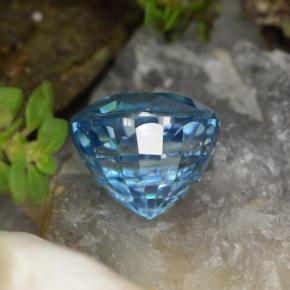 Circón azul natural de 5,01 ct, corte redondo, VVS