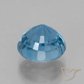 Circón Azul natural de 4.68 ct, Redondo, VVS