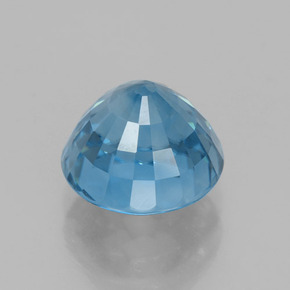 Circón azul natural de 4,43 ct, corte redondo, VVS