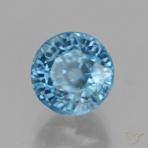 Circón Azul Cielo natural de 4.52 ct, Redondo, VVS