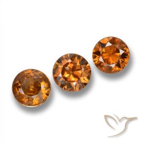 Gemas de Circón Naranja óxido natural de 1.76 ct, Redondo, VS