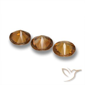 Gemas de Circón Naranja óxido natural de 1.76 ct, Redondo, VS
