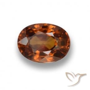Circón Naranja oscuro medio natural de 2.37 ct, Ovalada, VVS