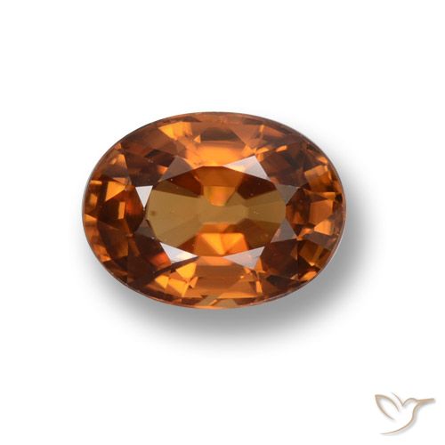 2.05ct Natural Naranja marrón intenso Circón, Ovalada, VVS-VS