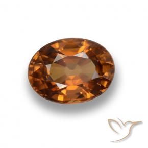 Circón Naranja marrón intenso natural de 2.05 ct, Ovalada, VVS-VS