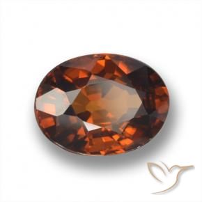 Circón Marrón jengibre natural de 2.03 ct, Ovalada, VVS