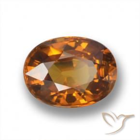 Circón Marrón naranja natural de 2.16 ct, Ovalada, VVS
