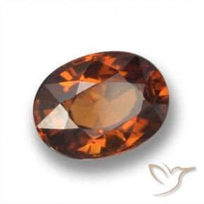 Circón Marrón naranja natural de 2.04 ct, Ovalada, VVS