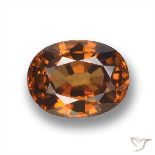 2.02ct Natural Naranja oscuro medio Circón, Ovalada, VVS