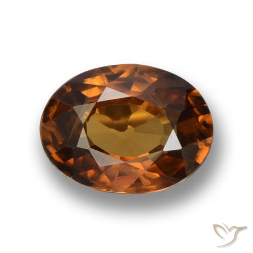 1.66ct Natural Naranja terroso Circón, Ovalada, VVS-VS