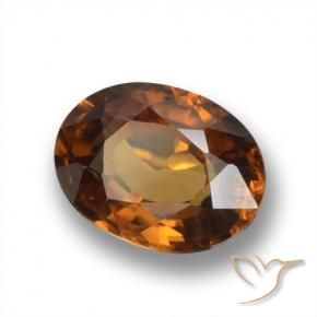 Circón Naranja terroso natural de 1.66 ct, Ovalada, VVS-VS